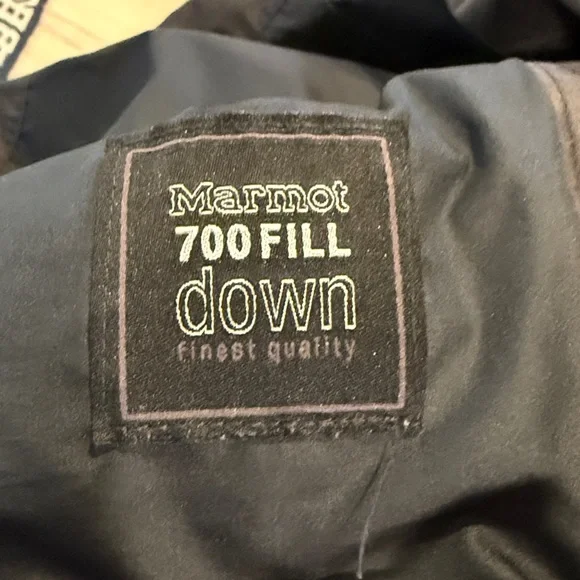 Marmot Montreal 700 Fill Goose Down Coat Puffer Knee Length Fur Hood Black M - Picture 4 of 5